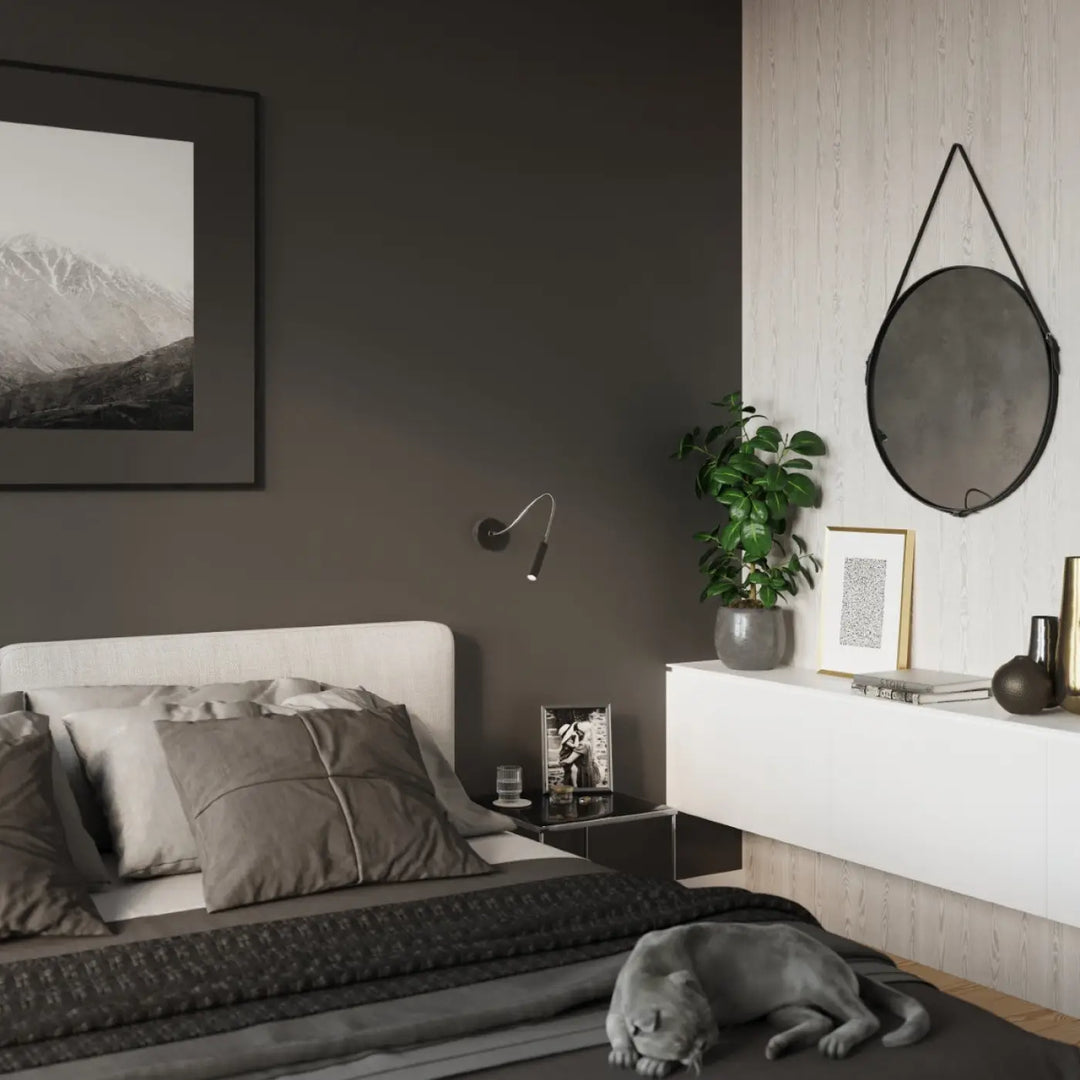 Applique murale minimaliste série axil noire en métal avec bras ajustable pour un éclairage élégant moderne