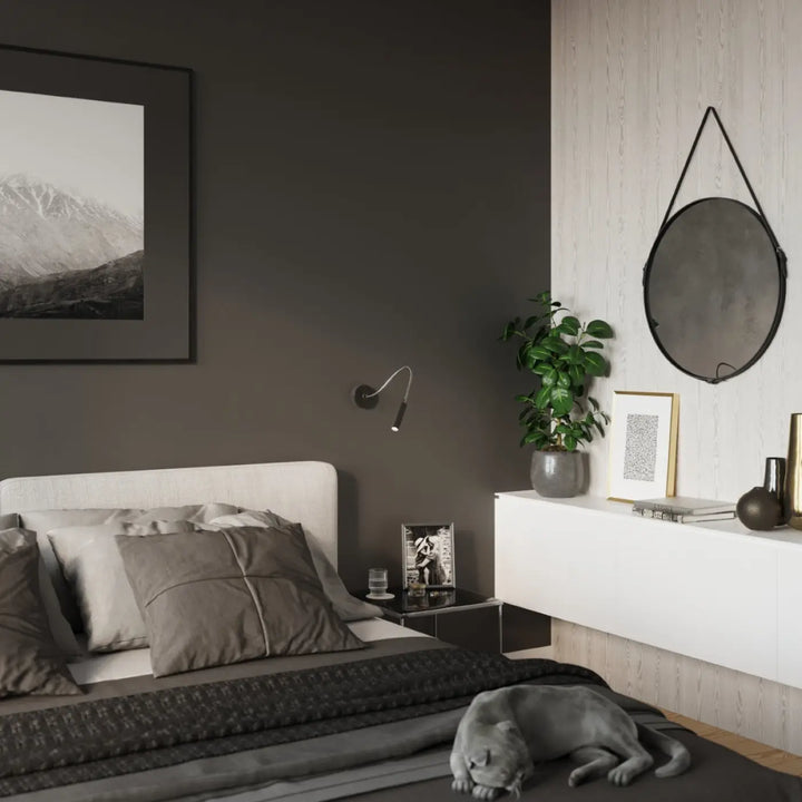 Applique murale minimaliste série axil noire en métal avec bras ajustable pour un éclairage élégant moderne