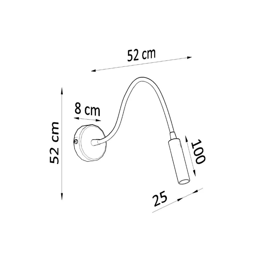 Applique murale minimaliste série axil en noir avec lampe de lecture ajustable et design élégant pour éclairage élégant