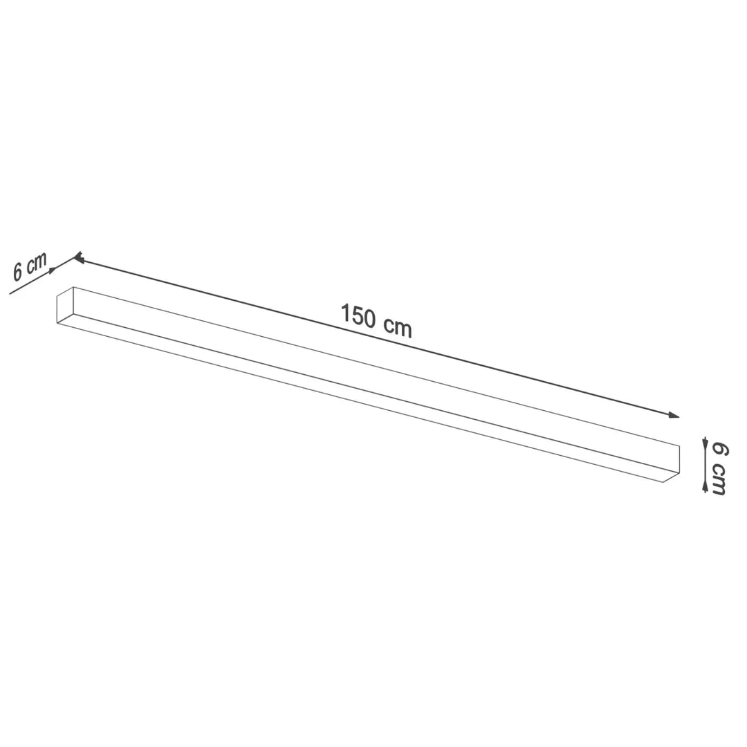 Applique murale collection pinne 150 cm led strip noir avec paramètres d’éclairage 3000k et différentes tailles disponibles