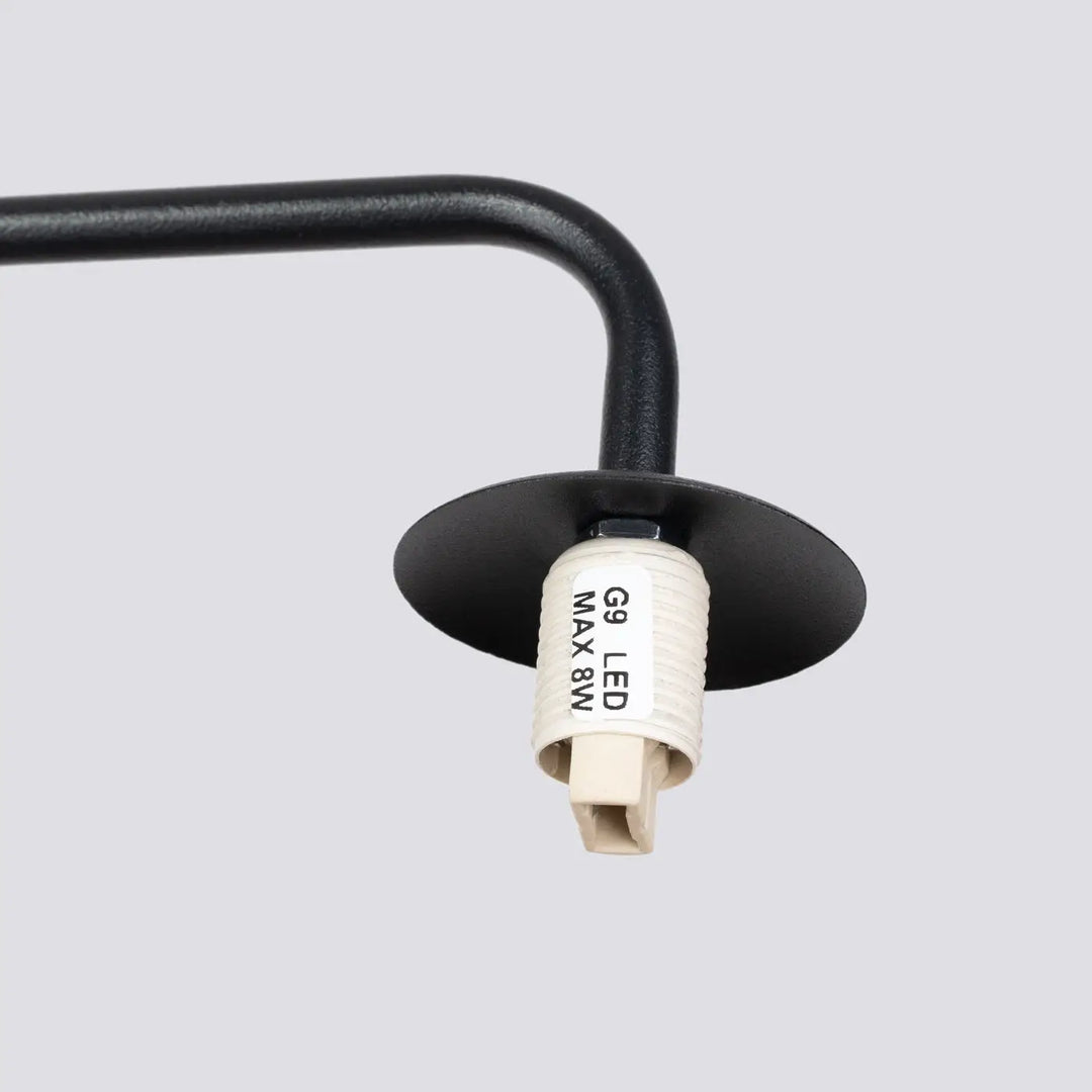 Applique murale lampe astral noire édition minimaliste avec bras en métal et ampoule led g9 max 8w collection astral