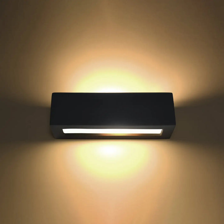 Applique murale en céramique vega noir avec design moderne et éclairage led blanc chaud