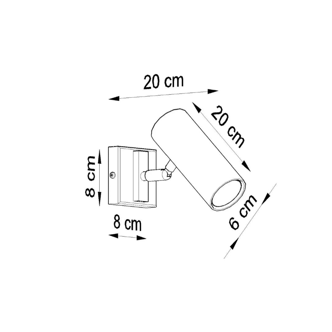 Applique murale minimaliste direzione noir en acier avec spot cylindrique ajustable pour un éclairage élégant