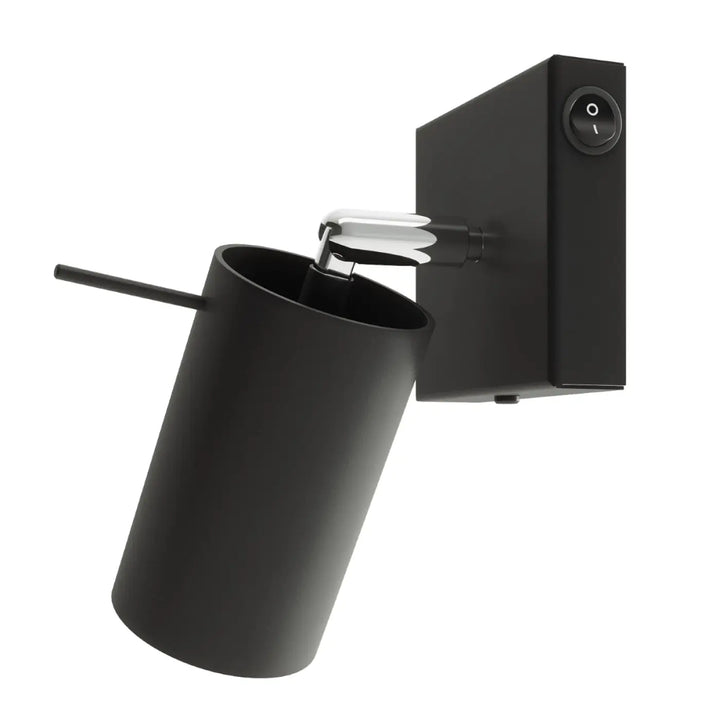 Applique murale ring noir avec bras mobile en finition mate et accents chrome pour totale liberté daménagement