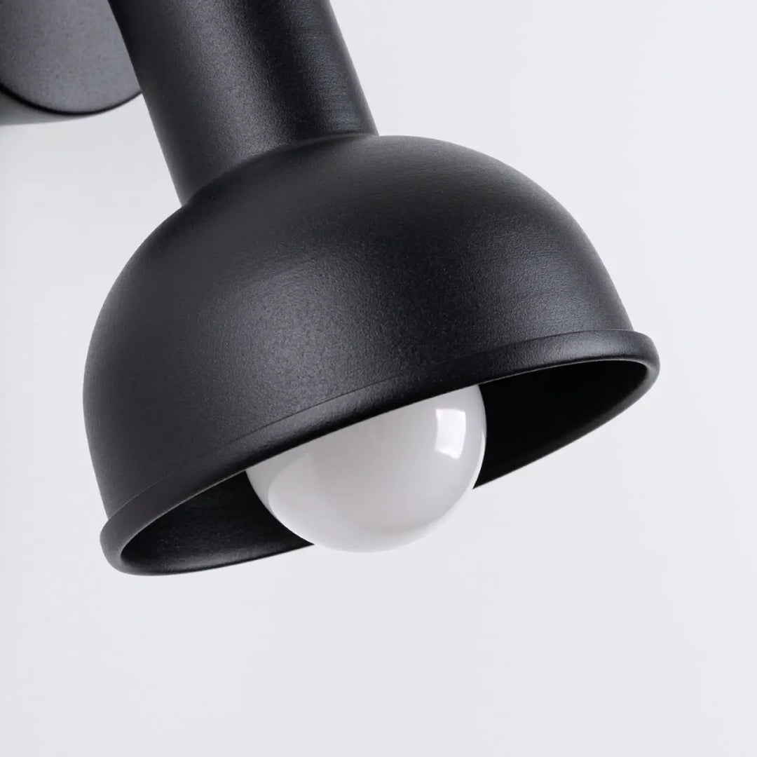 Applique murale lampe elba noir mat avec spot orientable et éléments subtils pour un minimalisme combiné