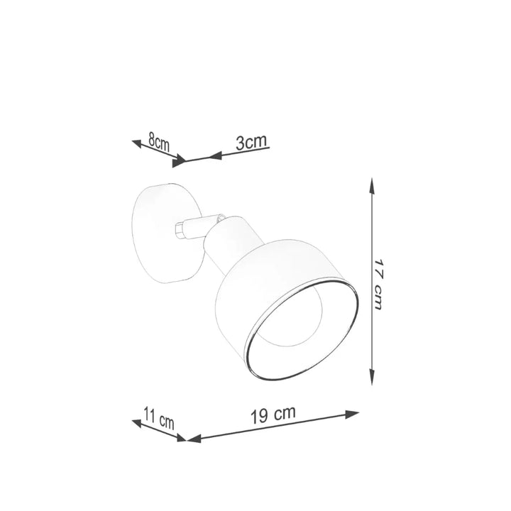Spotlight cylindrique blanc lampe elba avec base circulaire et bras ajustable alliant minimalisme combiné et éléments subtils
