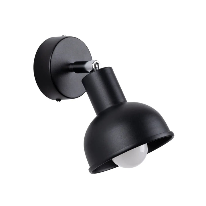 Applique murale lampe elba noir avec finition mate, bras réglable et abat-jour en dôme pour minimalisme combiné et éléments subtils