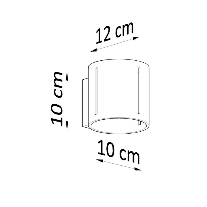 Applique murale moderne noire cylindrique inez avec perforation linéaire et dimensions compactes pour éclairage design
