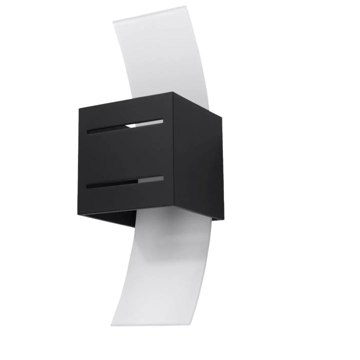 Applique murale loreto noir en forme de distributeur rectangulaire avec perforation linéaire et rouleaux de papier blancs givrés