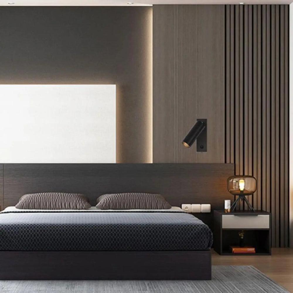 Applique Murale en Aluminium Noir au Design Moderne
