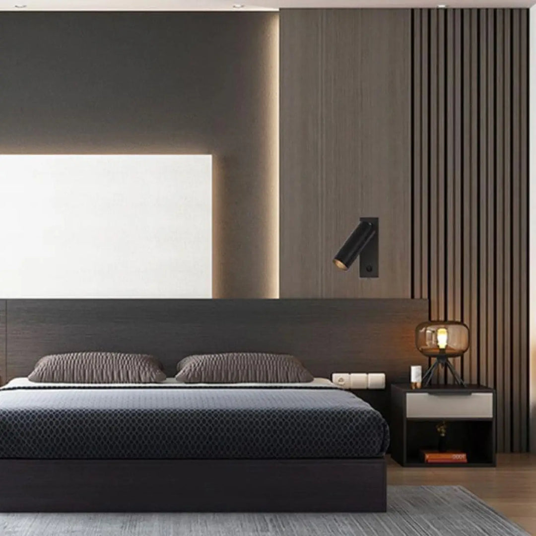 Applique Murale en Aluminium Noir au Design Moderne