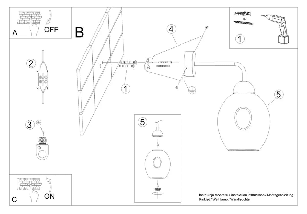Schéma d'installation du luminaire