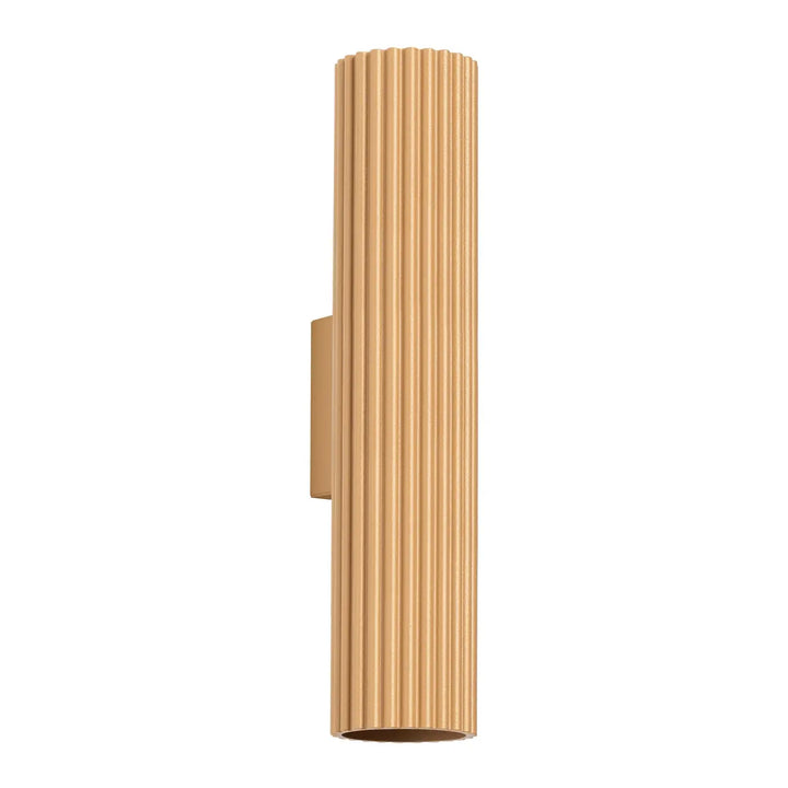 Applique murale karbon 30 or finition or à nervures verticales avec design minimaliste et ampoules gu10 interchangeables