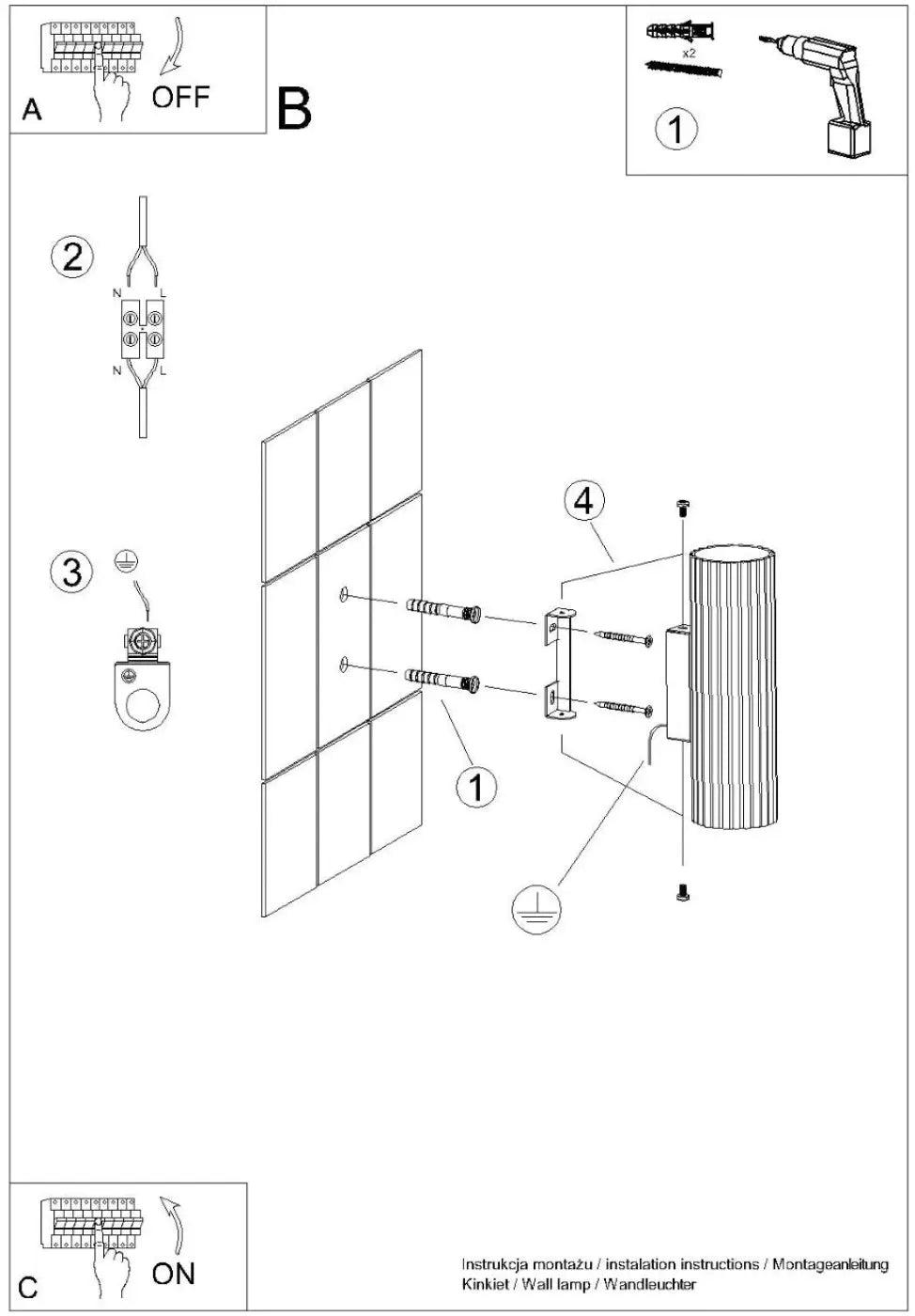 Applique murale karbon 20 or avec design minimaliste, ampoules gu10 interchangeables et fixation métallique visible