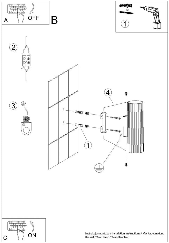 Applique murale karbon 20 or avec design minimaliste, ampoules gu10 interchangeables et fixation métallique visible