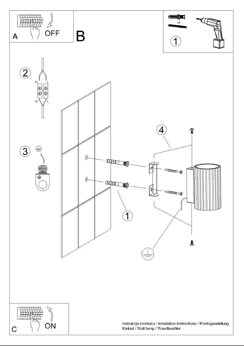 Schéma d'installation du luminaire