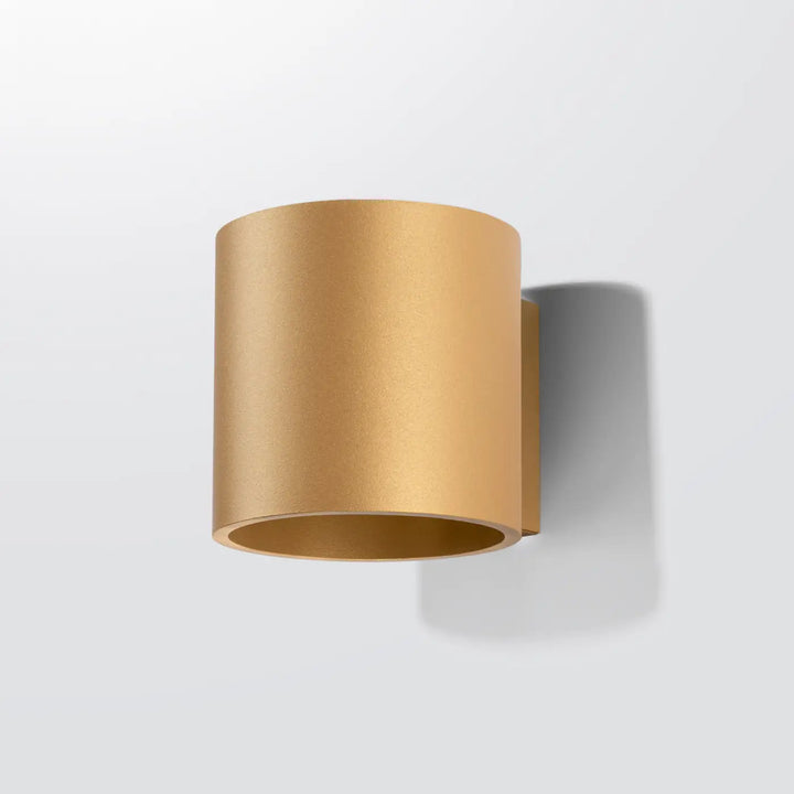 Applique murale orbis 1 en finition or cylindre simple coup pour une décoration intérieure élégante et minimaliste