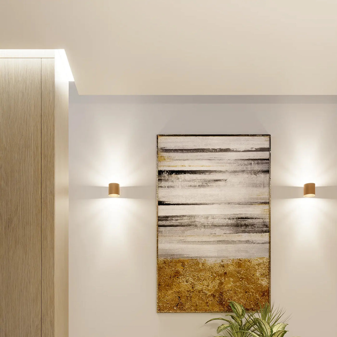 Applique murale orbis 1 moderne avec motifs horizontaux noir blanc et or texturé idéale pour décoration intérieure simple coup
