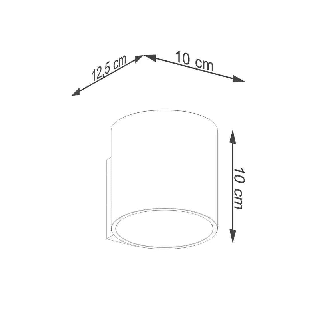 Applique murale orbis 1 or en forme cylindrique simple coup pour une décoration intérieure moderne et minimaliste