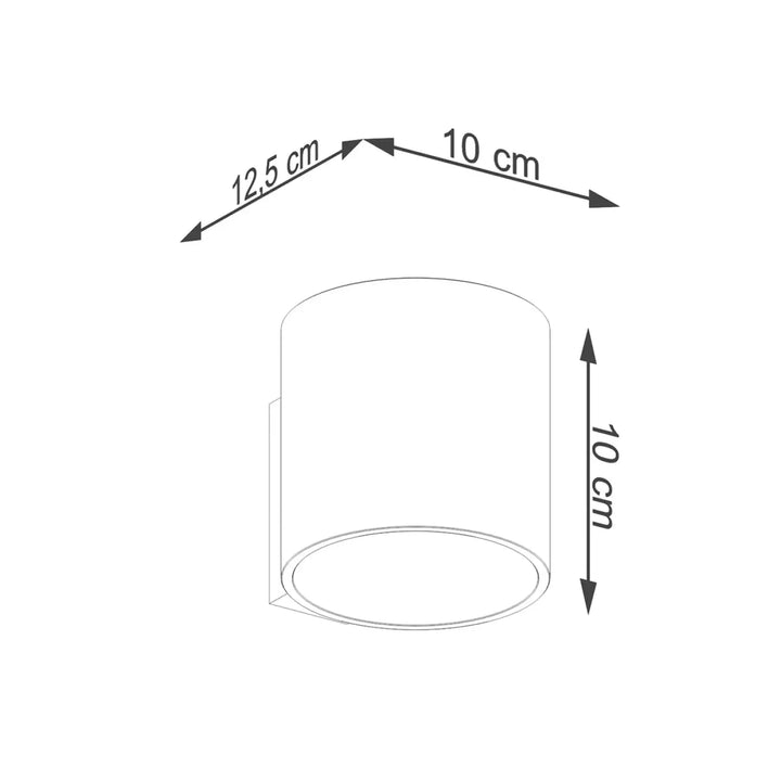 Applique murale orbis 1 or en forme cylindrique simple coup pour une décoration intérieure moderne et minimaliste
