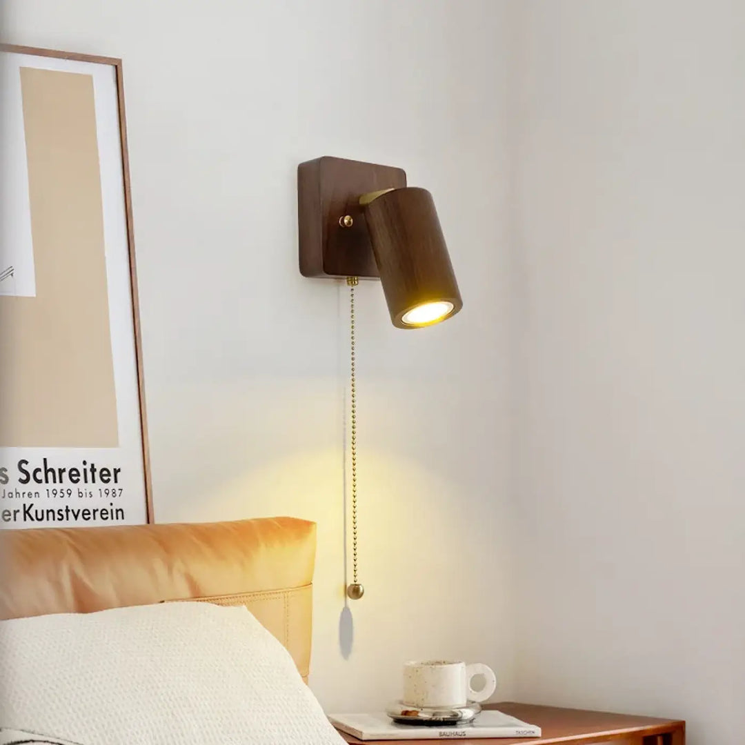 Applique murale orientable en bois naturel en teinte marron
