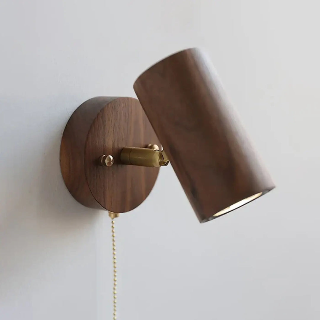 Applique murale orientable en bois naturel en teinte marron