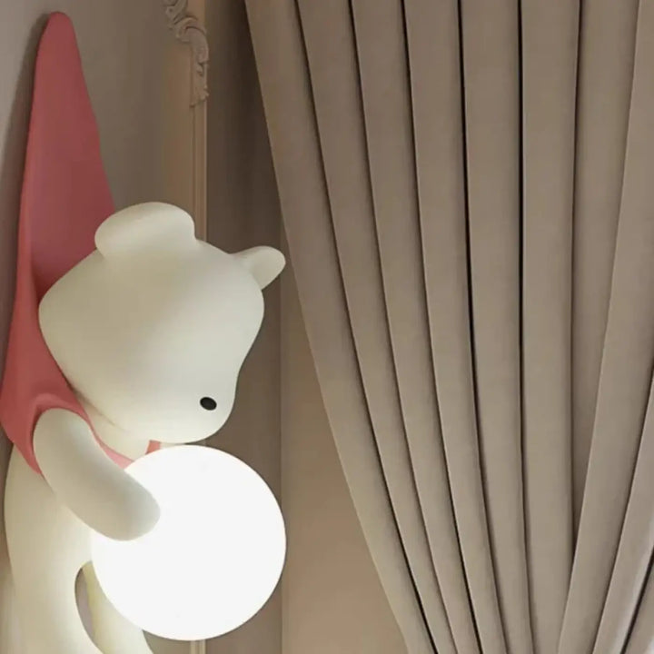 Applique murale ours avec boule lumineuse pour chambre enfant