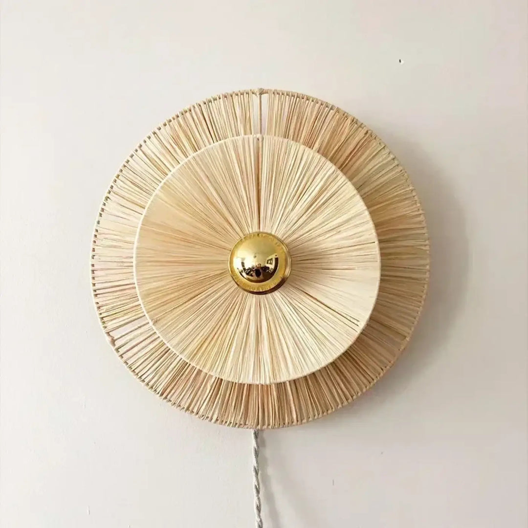 Applique Murale En Paille Moderne Design Solaire