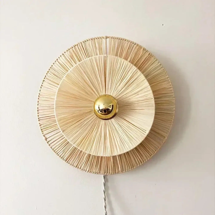 Applique Murale En Paille Moderne Design Solaire