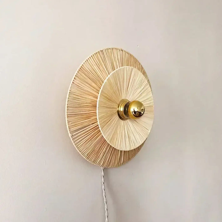 Applique Murale En Paille Moderne Design Solaire