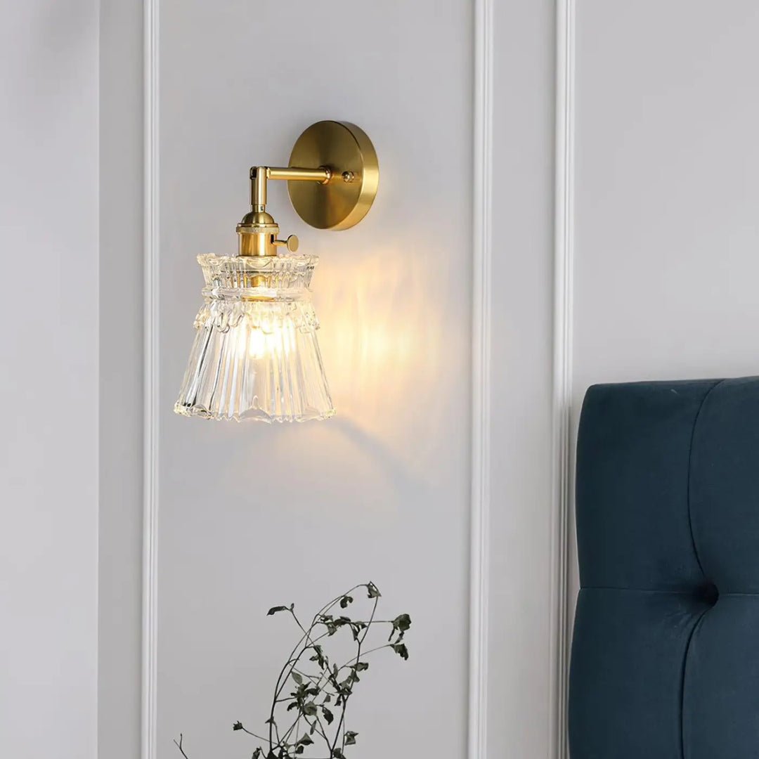 Applique Murale En Pate De Verre De Style Tulipe Or