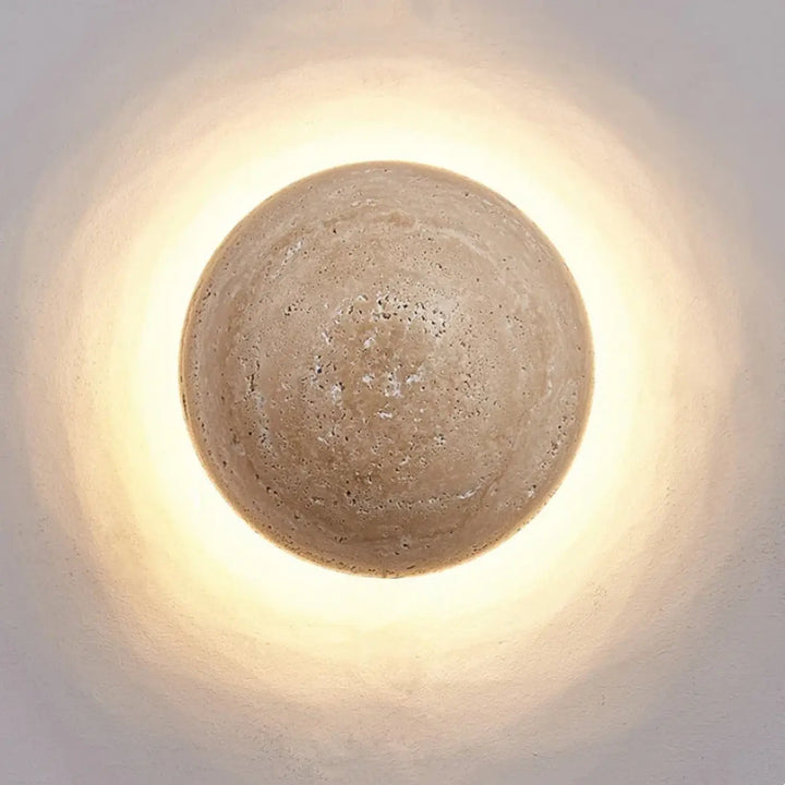 Applique Murale En Pierre Beige Avec Éclairage LED Moderne