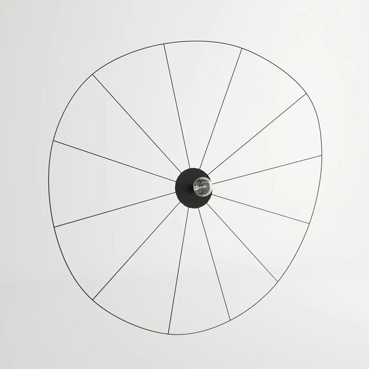 Plafonnier eskola noir en métal avec cadre circulaire et rayons, lampe minimaliste de la collection lampes eskola