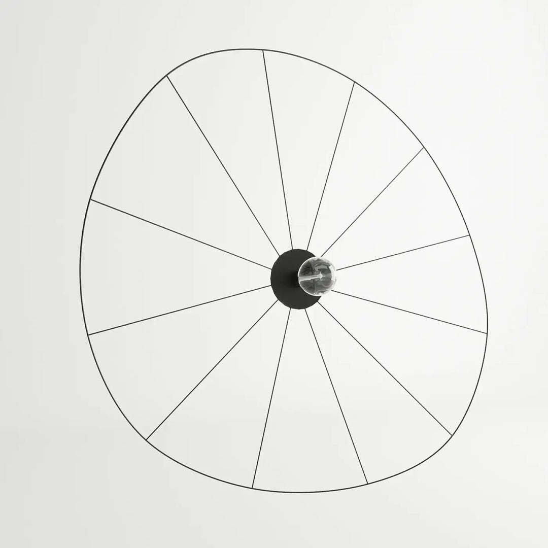 Plafonnier eskola noir en métal minimaliste avec cadre circulaire et ampoule centrale, de la collection lampes eskola