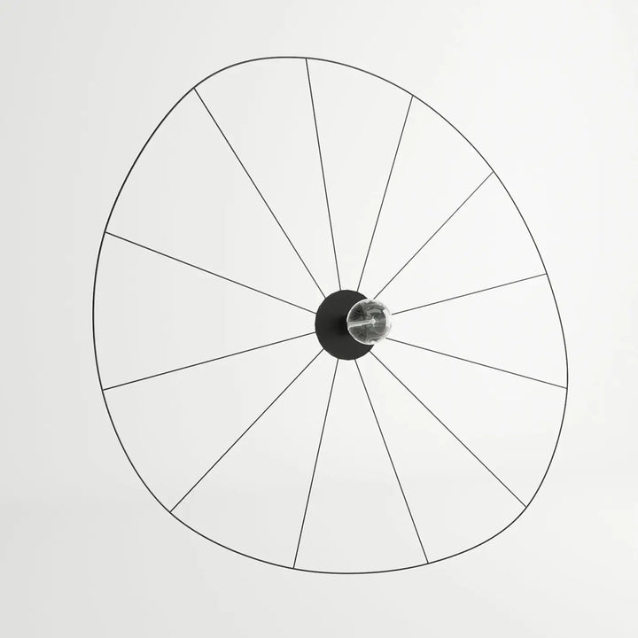 Plafonnier eskola noir en métal minimaliste avec cadre circulaire et ampoule centrale, de la collection lampes eskola