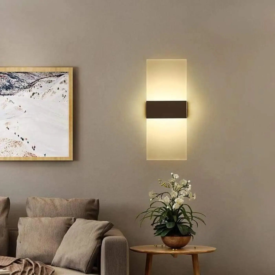 Applique Murale Rectangulaire LED Acrylique Noir Blanc