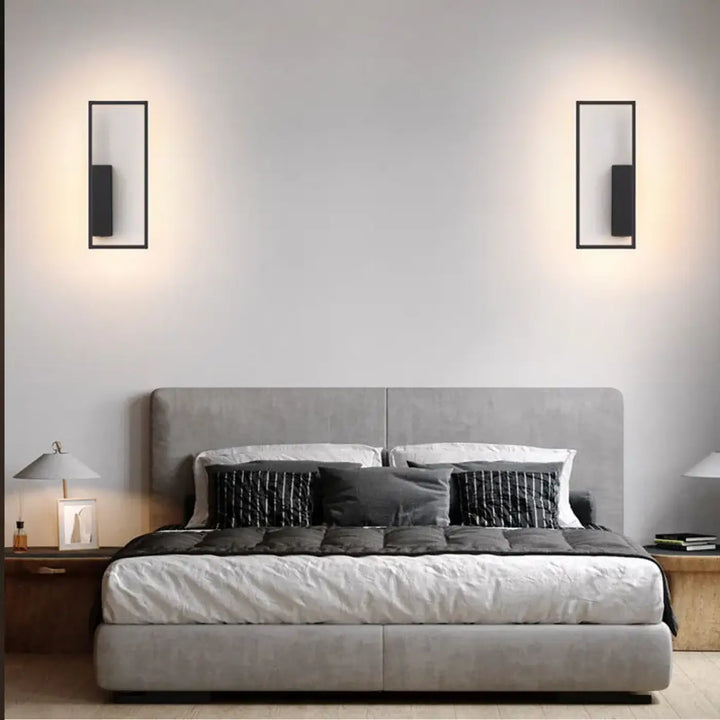 Applique Murale Rectangulaire Simple Ou Double En Métal
