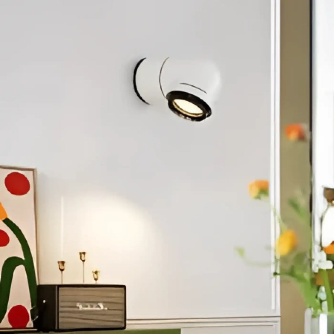 Applique murale spatial blanche avec design moderne et éclairage spot élégant murale rétro futuriste