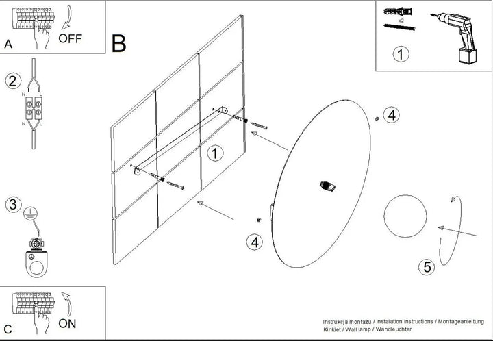 L’applique murale ake 50 beige en disque métallique rond avec points de fixation visibles côté dos pour installation murale