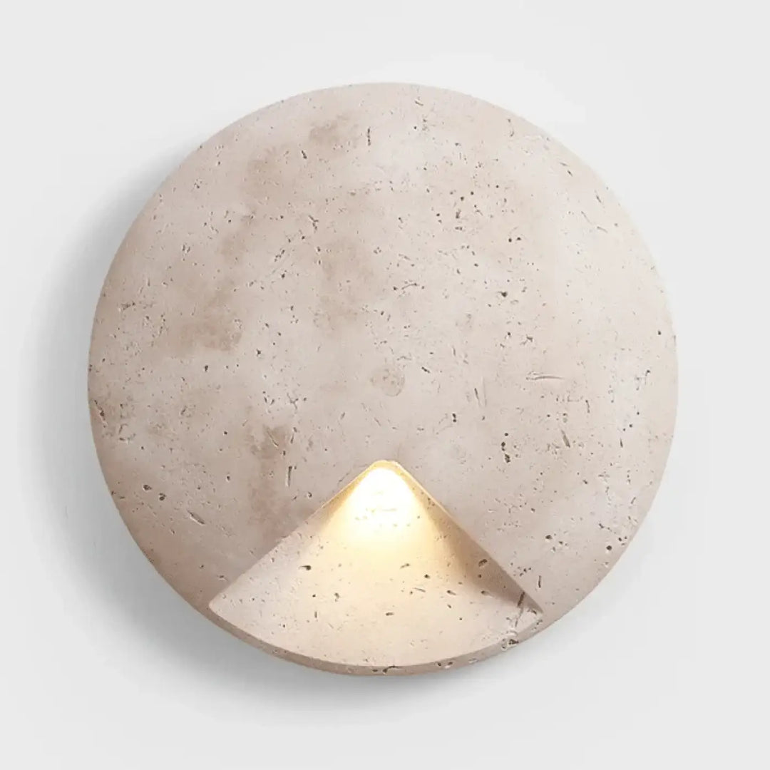 Applique Murale Ronde En Béton Avec Lumière Intégrée

