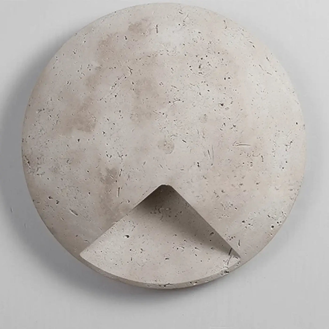 Applique Murale Ronde En Béton Avec Lumière Intégrée

