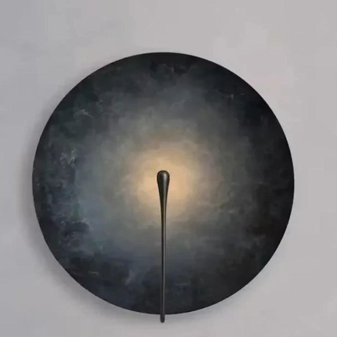 Applique murale ronde design moderne disque métal lumière douce