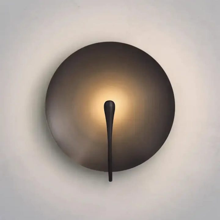 Applique murale ronde design moderne disque métal lumière douce

