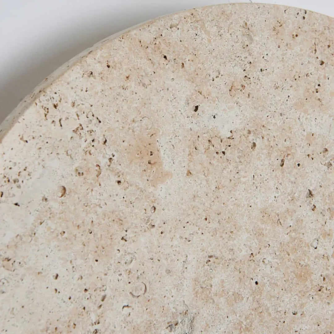 Applique Murale Ronde En Pierre Beige Au Design Naturel