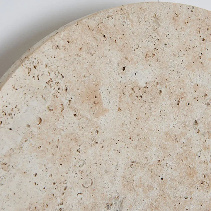 Applique Murale Ronde En Pierre Beige Au Design Naturel