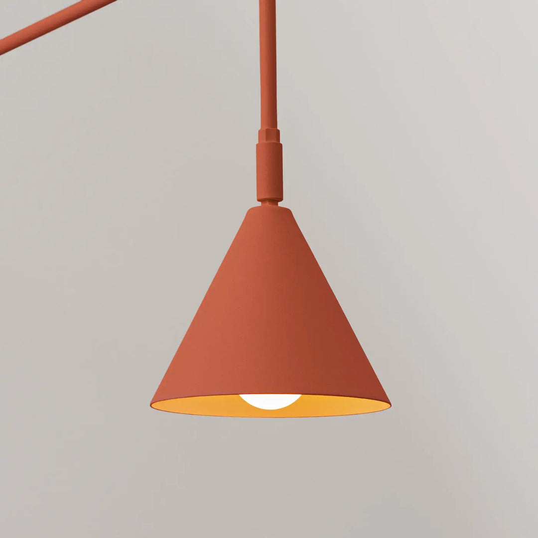 Applique murale moderne nox rouge ocre en forme exceptionnellement légère avec finition mate en terracotta