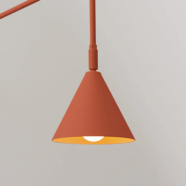 Applique murale moderne nox rouge ocre en forme exceptionnellement légère avec finition mate en terracotta