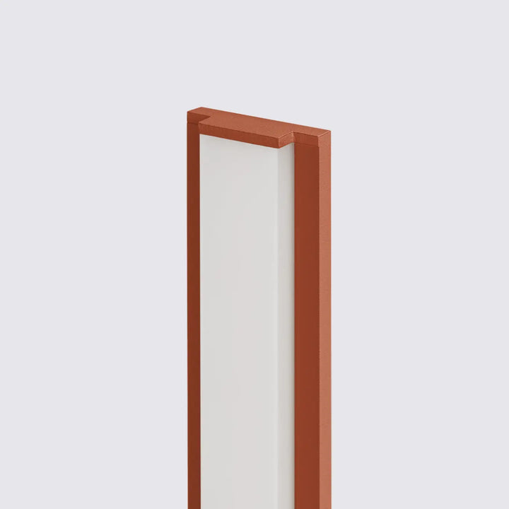Applique murale lahti 90 led 3000k en métal terracotta avec panneau verre dépoli design moderne et élégant