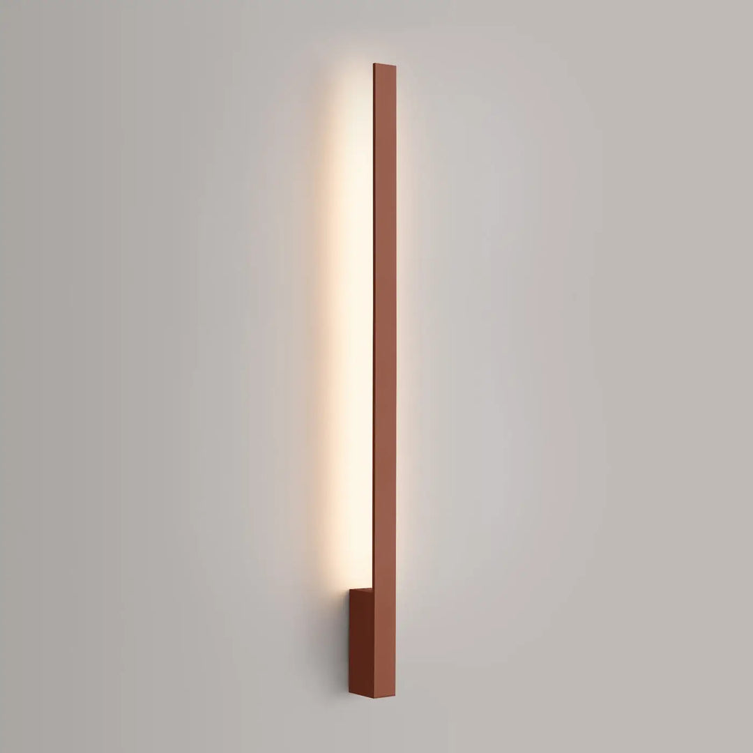 Applique murale lahti 90 led 3000k rouge ocre en cuivre minimaliste avec lumière chaude murale lahti allie design moderne