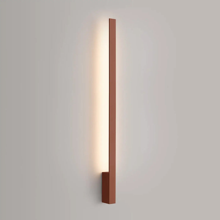 Applique murale lahti 90 led 3000k rouge ocre en cuivre minimaliste avec lumière chaude murale lahti allie design moderne